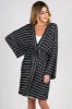PinkBlush Charcoal Heather Striped Delivery/ Nursing Maternity Robe sold by Pinkblush