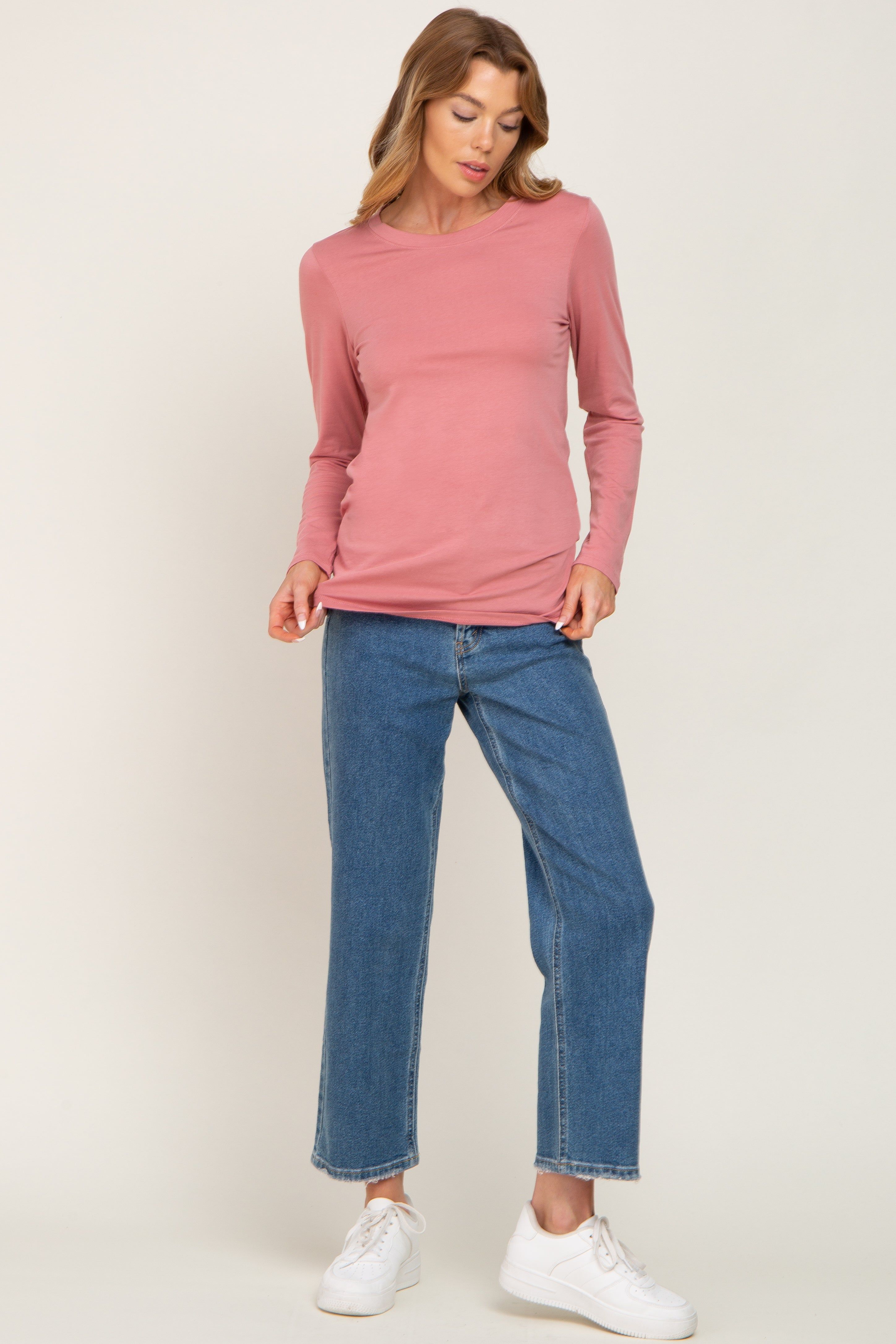 Mauve Basic Long Sleeve Top sold by Pinkblush product image thumbnail 4