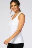 White Solid Active Racerback Tank Top sold by Pinkblush