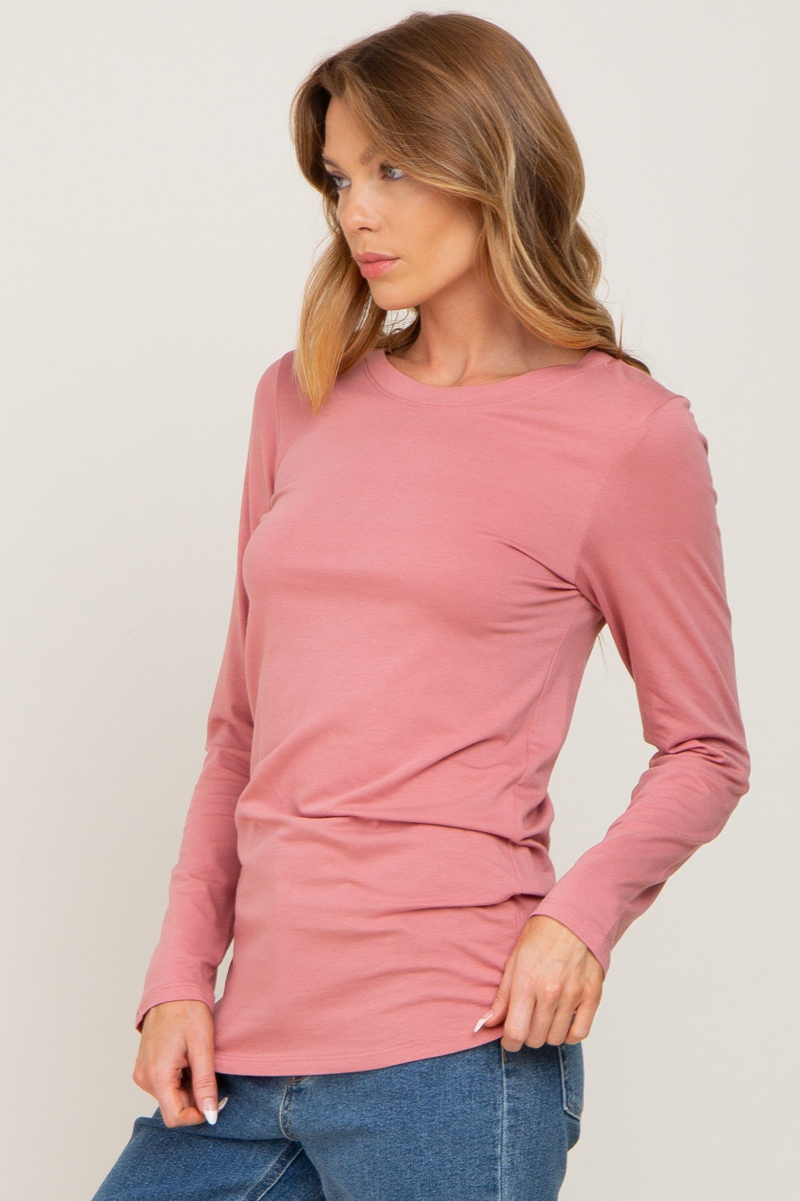 Mauve Basic Long Sleeve Top sold by Pinkblush product image thumbnail 2