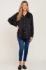 Black Satin Button Up Maternity Blouse sold by Pinkblush
