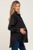 Black Satin Button Up Maternity Blouse sold by Pinkblush
