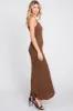 Brown Open Knit Crochet Midi Dress sold by Pinkblush