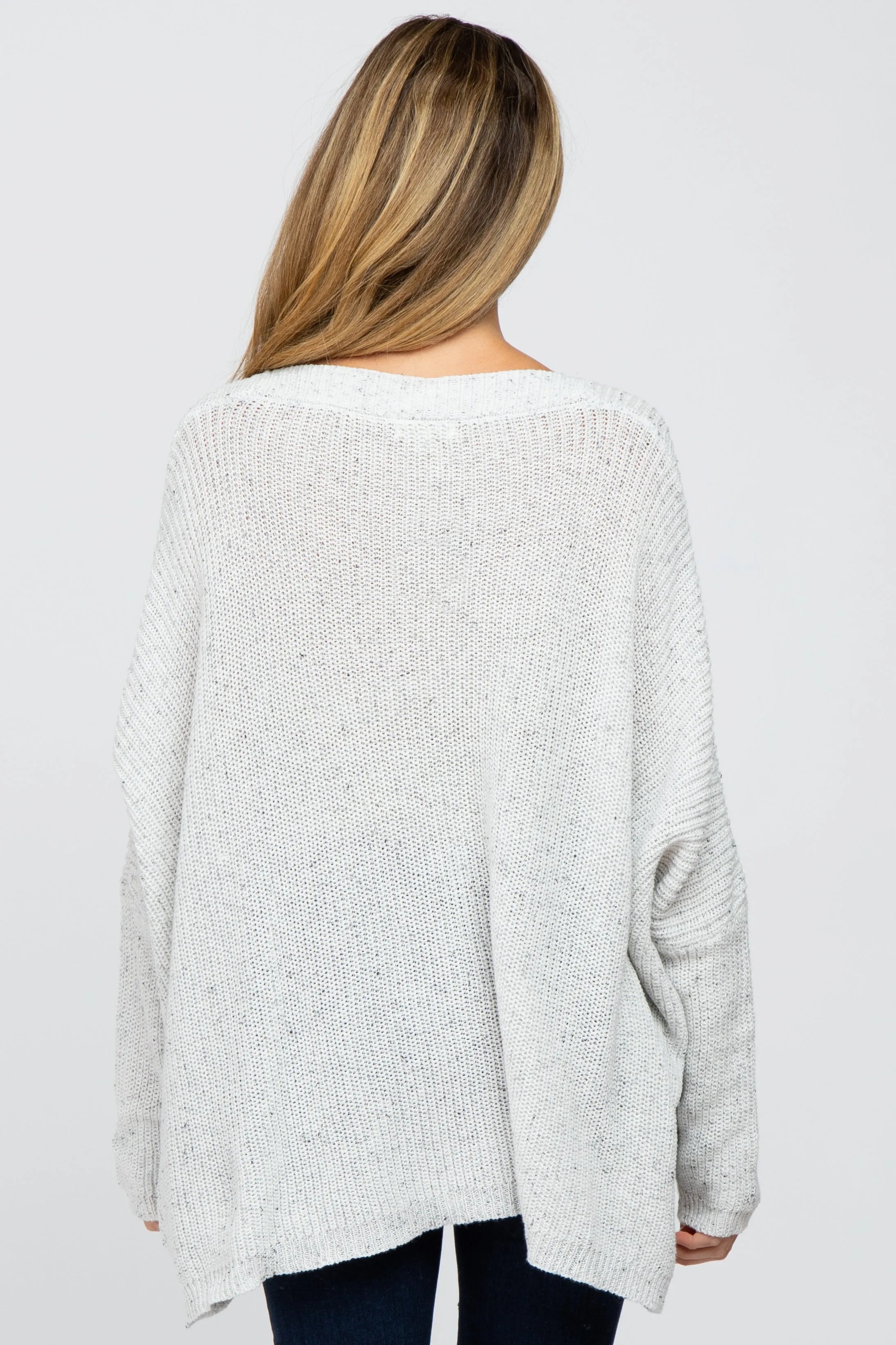 White Speckled Oversized Maternity Sweater sold by Pinkblush product image thumbnail 3
