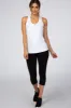 White Solid Active Racerback Tank Top sold by Pinkblush