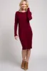 Burgundy Knit Long Sleeve Maternity Sweater Dress sold by Pinkblush