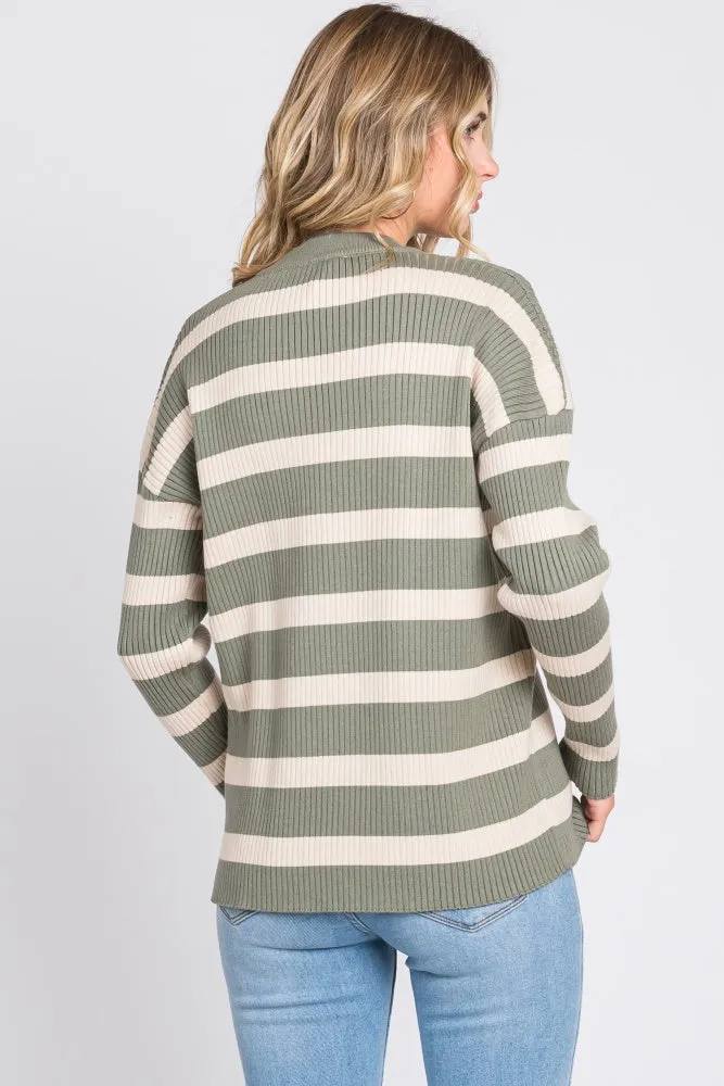 Olive Striped Ribbed Long Sleeve Top sold by Pinkblush product image thumbnail 3