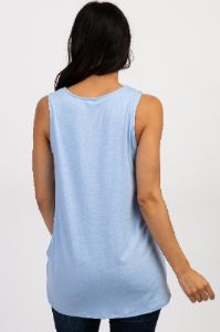 PinkBlush Light Blue Sleeveless Knot Top sold by Pinkblush