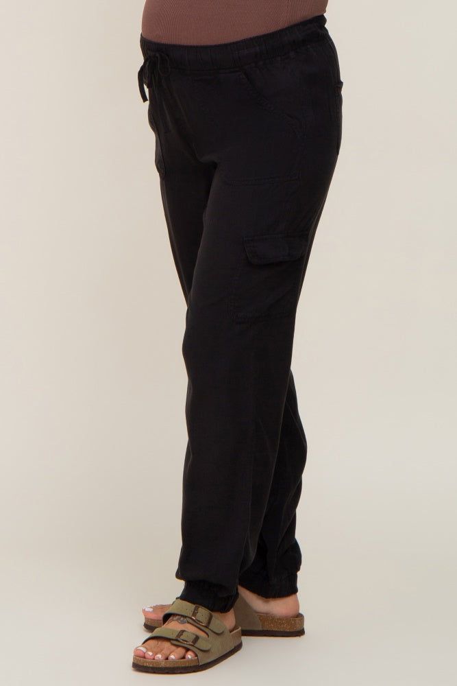 Black Maternity Jogger Pants sold by Pinkblush product image thumbnail 3