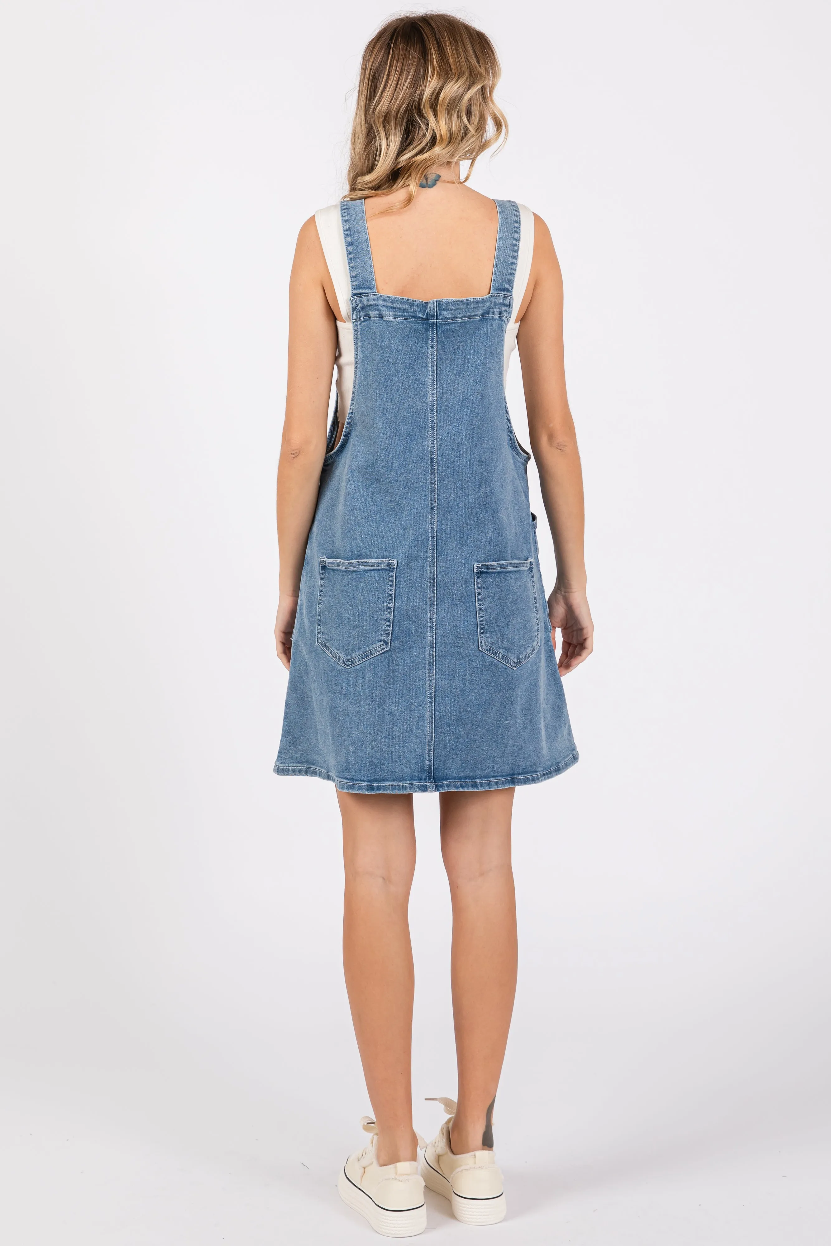 Navy Denim Overall Dress sold by Pinkblush product image thumbnail 3