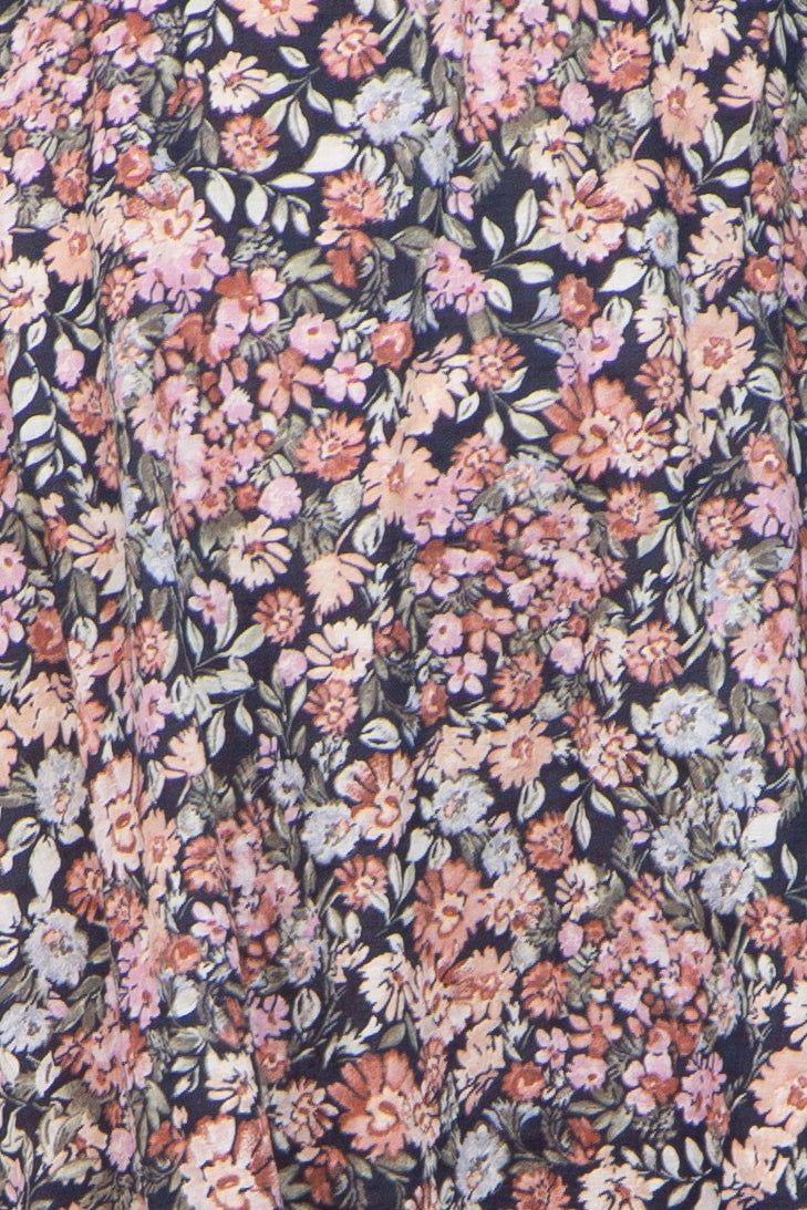 Navy Blue Floral Bubble Sleeve Maternity Dress sold by Pinkblush product image thumbnail 4