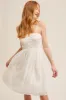White Textured Smocked Dress sold by Pinkblush