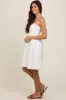 White Textured Smocked Dress sold by Pinkblush