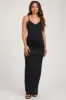 Black Soft Stretch Knit Maternity Maxi Dress sold by Pinkblush