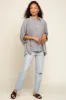 Black Striped Dolman Button Down Top sold by Pinkblush