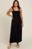 Black Smocked Wide Leg Maternity Jumpsuit sold by Pinkblush