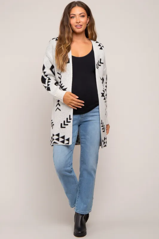 Ivory Print Maternity Cardigan sold by Pinkblush