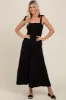 Black Smocked Wide Leg Maternity Jumpsuit sold by Pinkblush