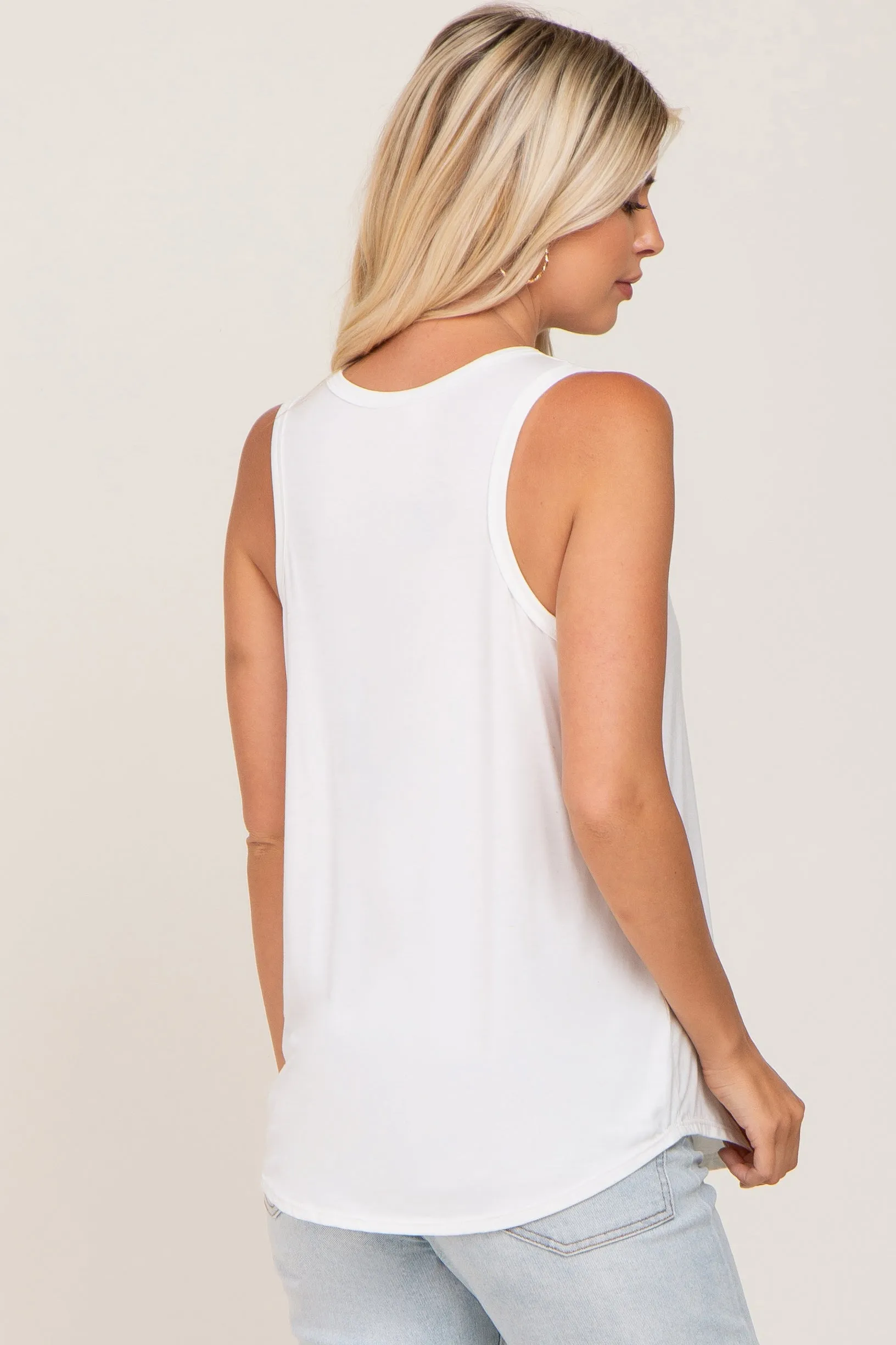 Ivory Scoop Neck Tank Top sold by Pinkblush product image thumbnail 3