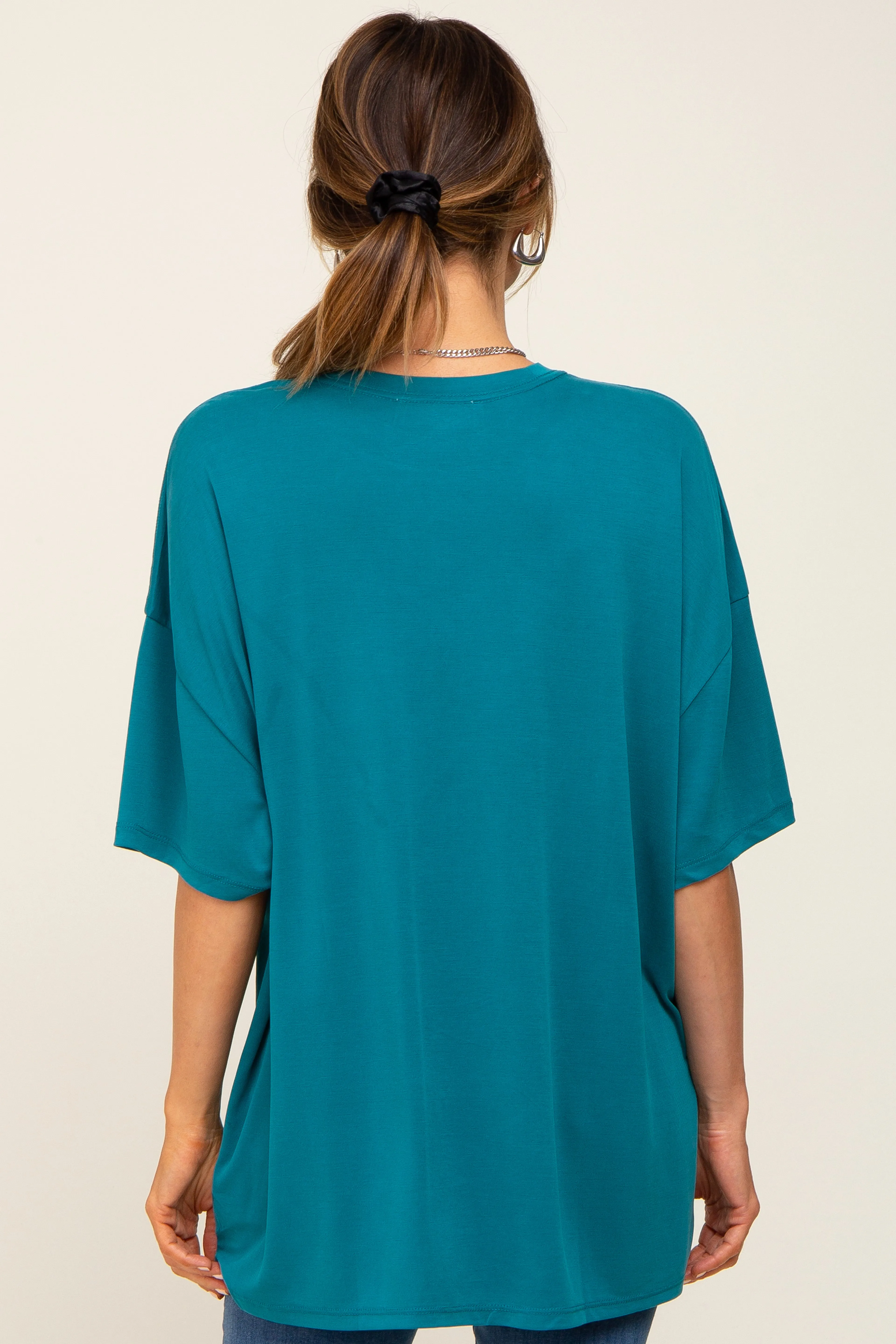 Teal Basic Oversized T-Shirt sold by Pinkblush product image thumbnail 2