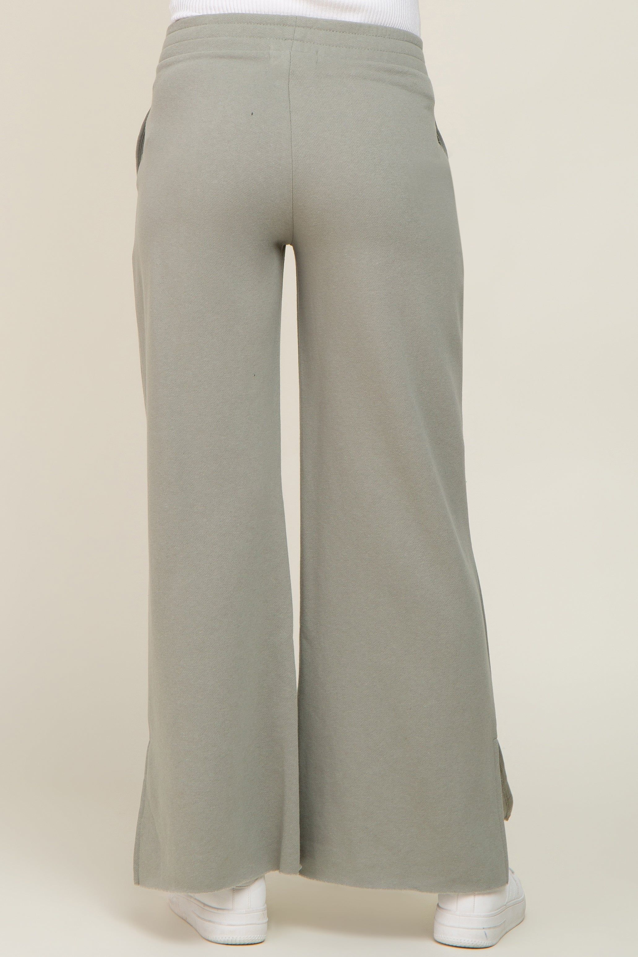 Sage Soft Wide Leg Side Slit Maternity Sweatpants sold by Pinkblush product image thumbnail 4
