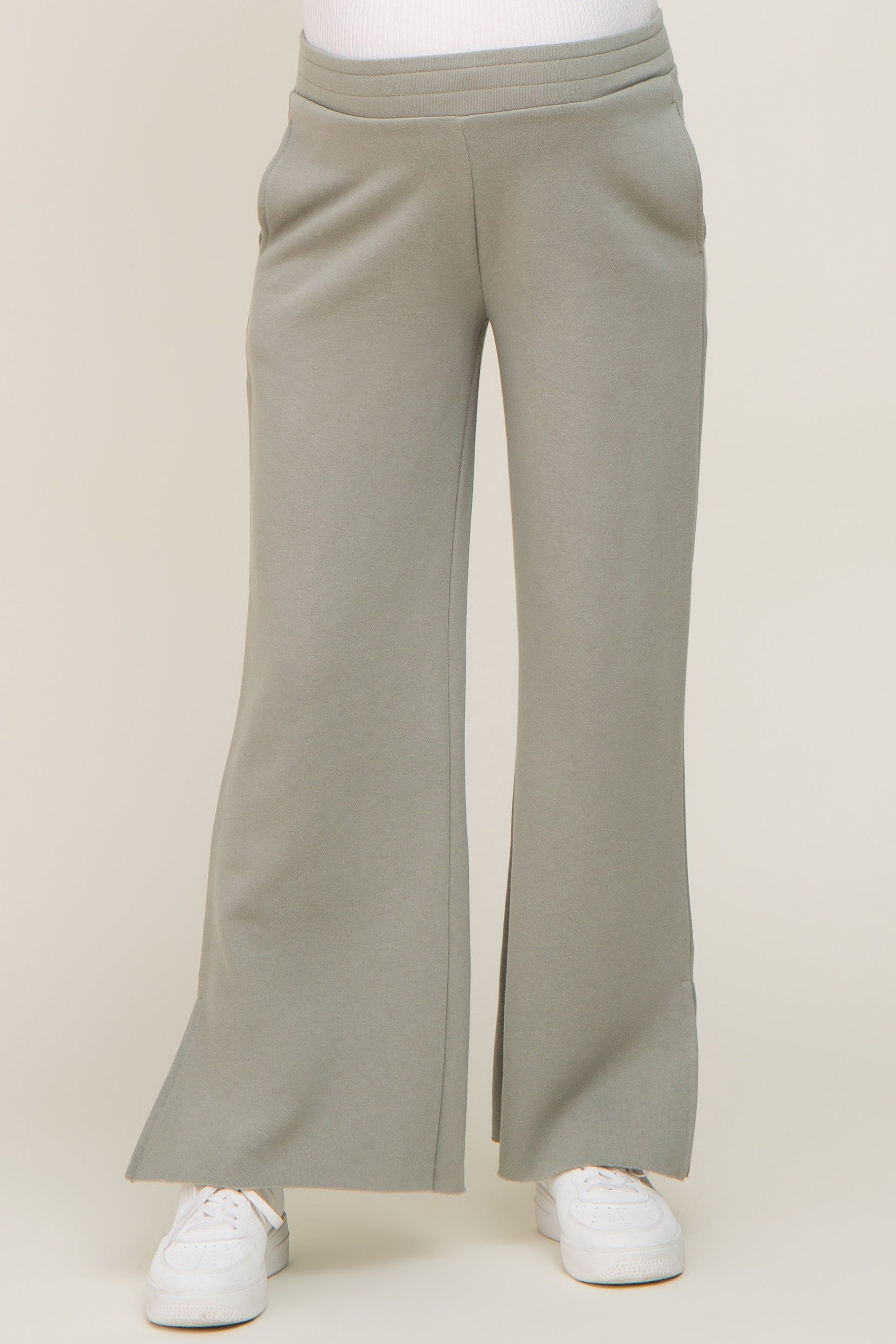 Sage Soft Wide Leg Side Slit Maternity Sweatpants sold by Pinkblush product image thumbnail 2