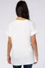 White V-Neck Cuffed Short Sleeve Top sold by Pinkblush
