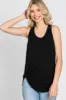 Black Racerback Curved Hem Maternity Tank Top sold by Pinkblush