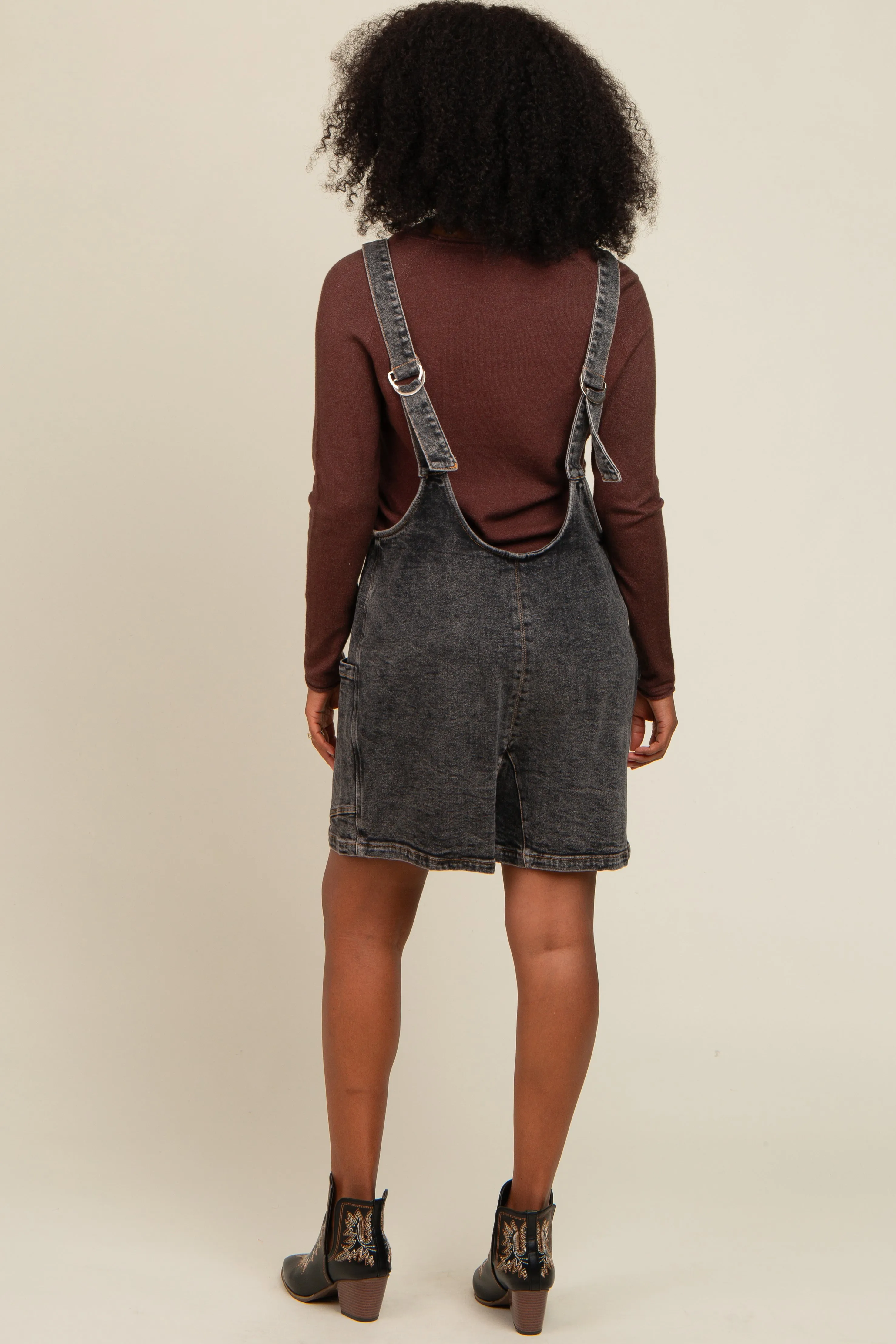 Charcoal Denim Scoop Neck Short Overall sold by Pinkblush product image thumbnail 3
