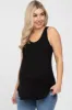 Black Racerback Curved Hem Maternity Tank Top sold by Pinkblush