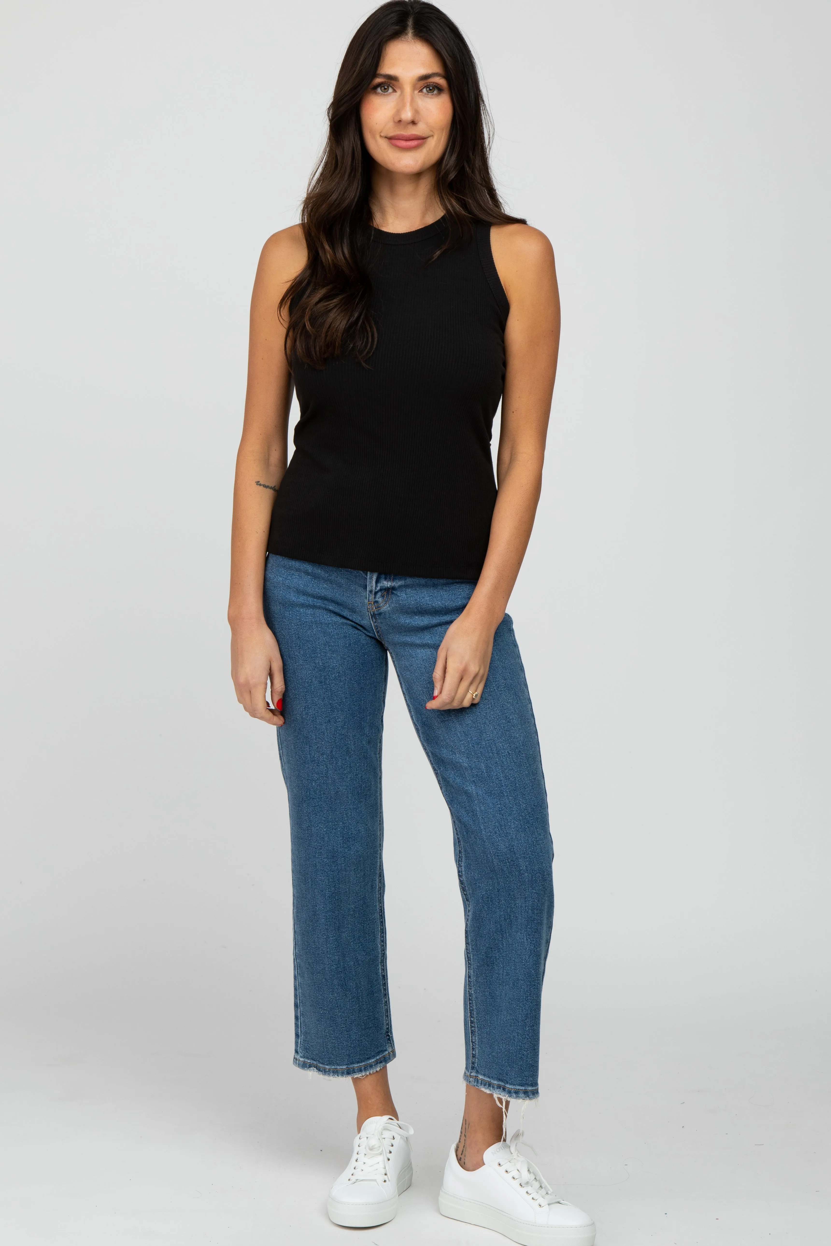 Black Ribbed Tank Top sold by Pinkblush product image thumbnail 2