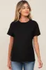 Black Raw Hem Maternity Tee sold by Pinkblush