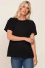 Black Raw Hem Maternity Tee sold by Pinkblush