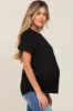 Black Raw Hem Maternity Tee sold by Pinkblush