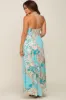 Jade Floral Halter Front Tie Maternity Maxi Dress sold by Pinkblush