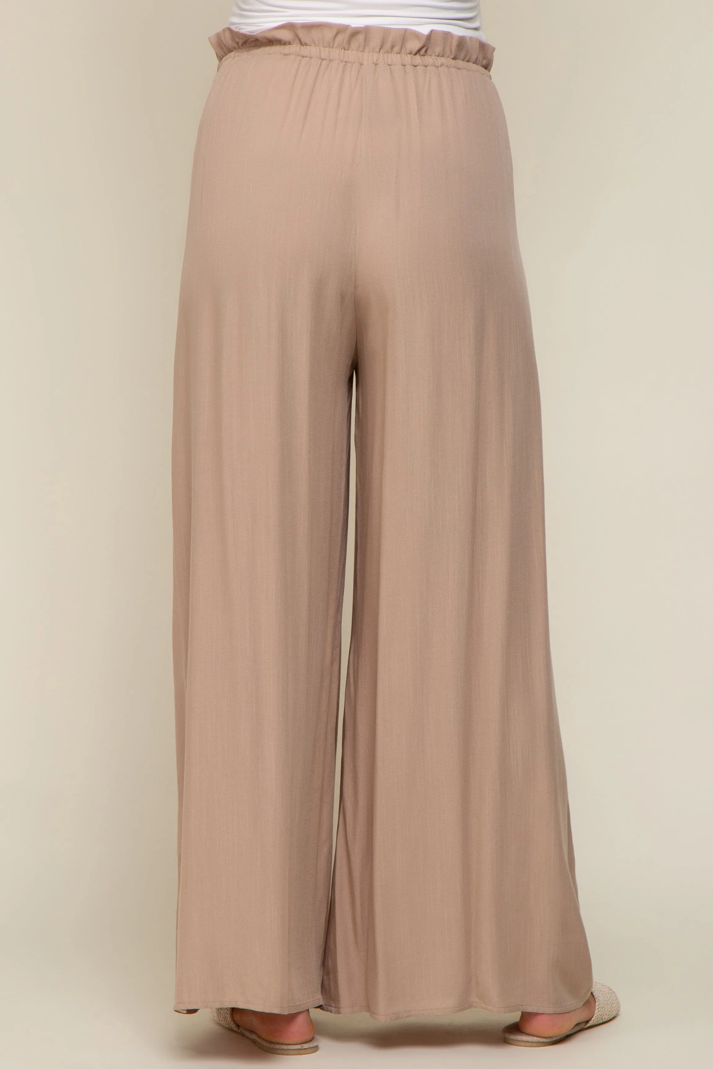 Taupe Wide Leg Maternity Pants sold by Pinkblush product image thumbnail 4