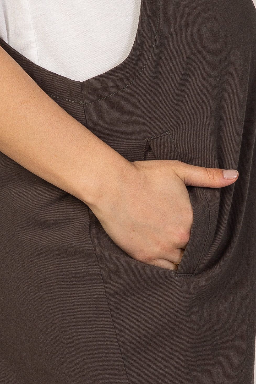 Charcoal Adjustable Strap Maternity Short Overalls sold by Pinkblush product image thumbnail 5