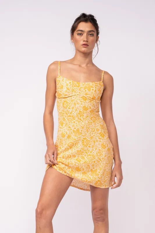 Orange Paisley Print Open Back Mini Dress sold by Pinkblush