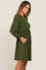 Olive Terry Knit Long Sleeve Dress sold by Pinkblush