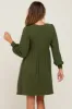 Olive Terry Knit Long Sleeve Dress sold by Pinkblush