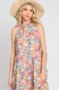 Blue Floral Ruffle Mock Neck Tiered Maxi Dress sold by Pinkblush