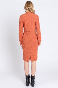 Rust Rib Knit Mock Neck Nursing Dress sold by Pinkblush