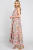 Blue Floral Ruffle Mock Neck Tiered Maxi Dress sold by Pinkblush