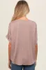 Mocha V-Neck Pin-Tuck Detail Maternity Top sold by Pinkblush