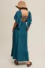 Emerald Deep V-Neck Flutter Sleeve Tiered Midi Dress sold by Pinkblush