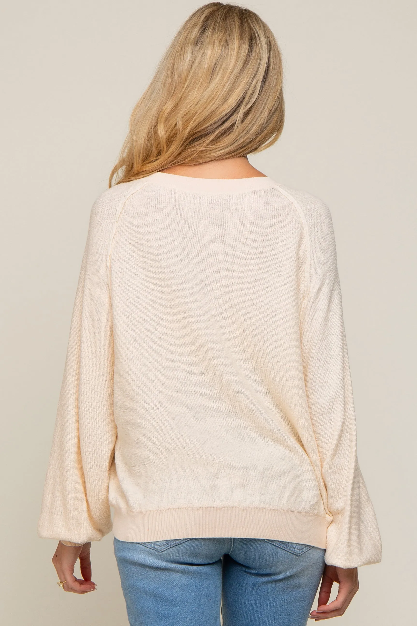 Cream Knit Long Sleeve Maternity Top sold by Pinkblush product image thumbnail 3