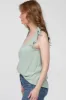 Sage Bow Shoulder Accent Sleeveless Top sold by Pinkblush