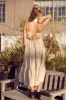 Beige Smocked Cut-Out Back Tiered Midi Dress sold by Pinkblush