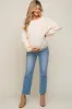 Cream Knit Long Sleeve Maternity Top sold by Pinkblush