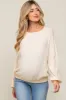 Cream Knit Long Sleeve Maternity Top sold by Pinkblush
